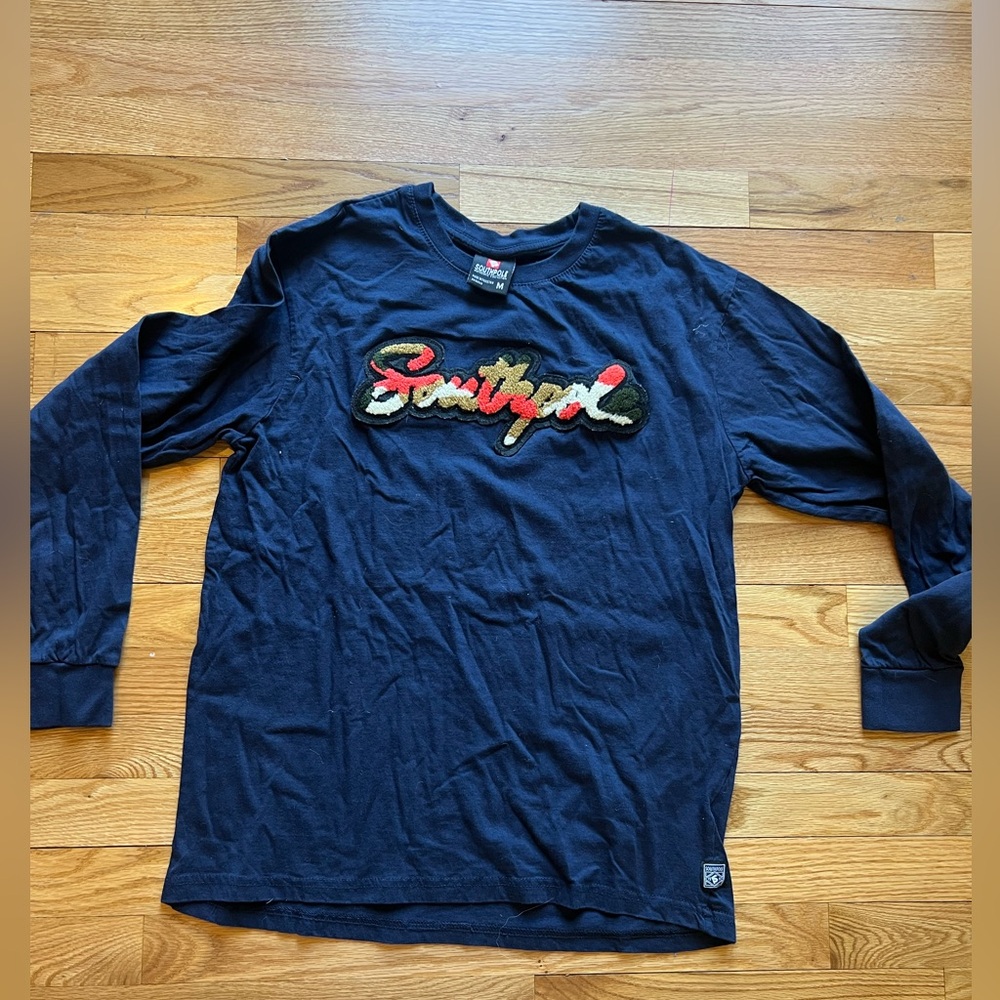 Navy Southpole Long Sleeve Tee